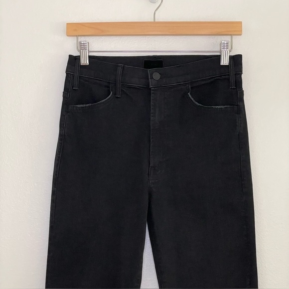 Mother The Hustler Ankle Fray Jean High Waist Flare Raw Hem Not Guilty Black 27 - Picture 7 of 16